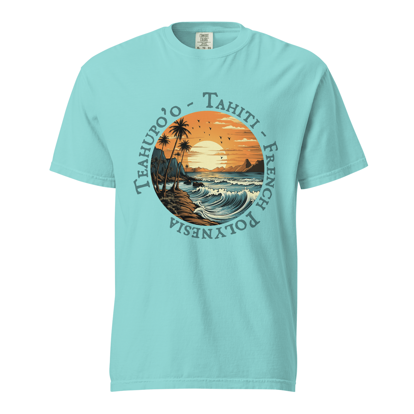 Teahupoʻo Surf T-Shirt - Garment - Dyed Heavyweight Cotton - Unisex - Mooving Merch