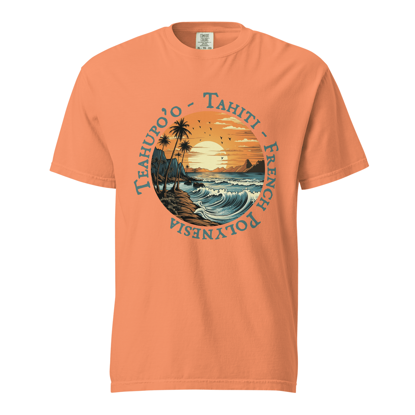 Teahupoʻo Surf T-Shirt - Garment - Dyed Heavyweight Cotton - Unisex - Mooving Merch