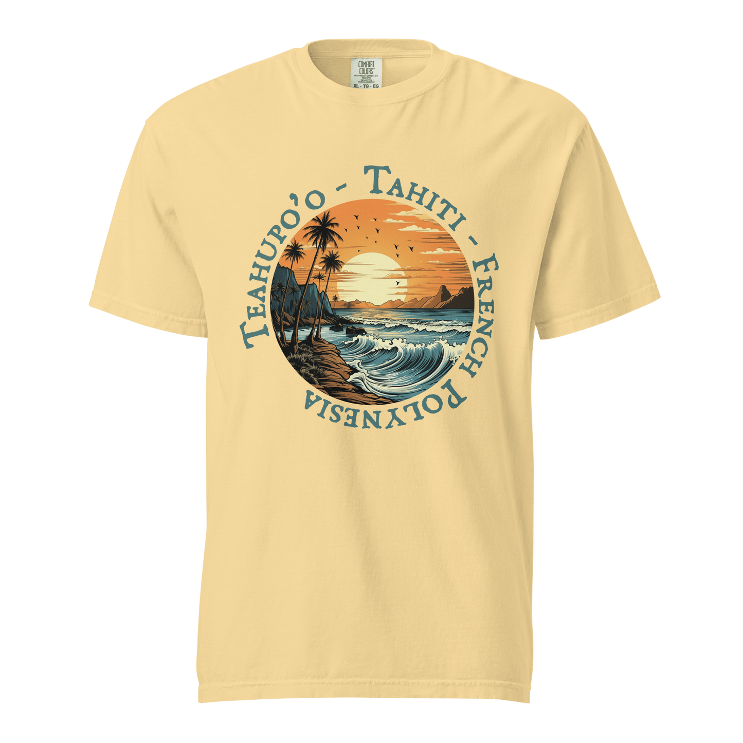 Teahupoʻo Surf T-Shirt - Garment - Dyed Heavyweight Cotton - Unisex - Mooving Merch