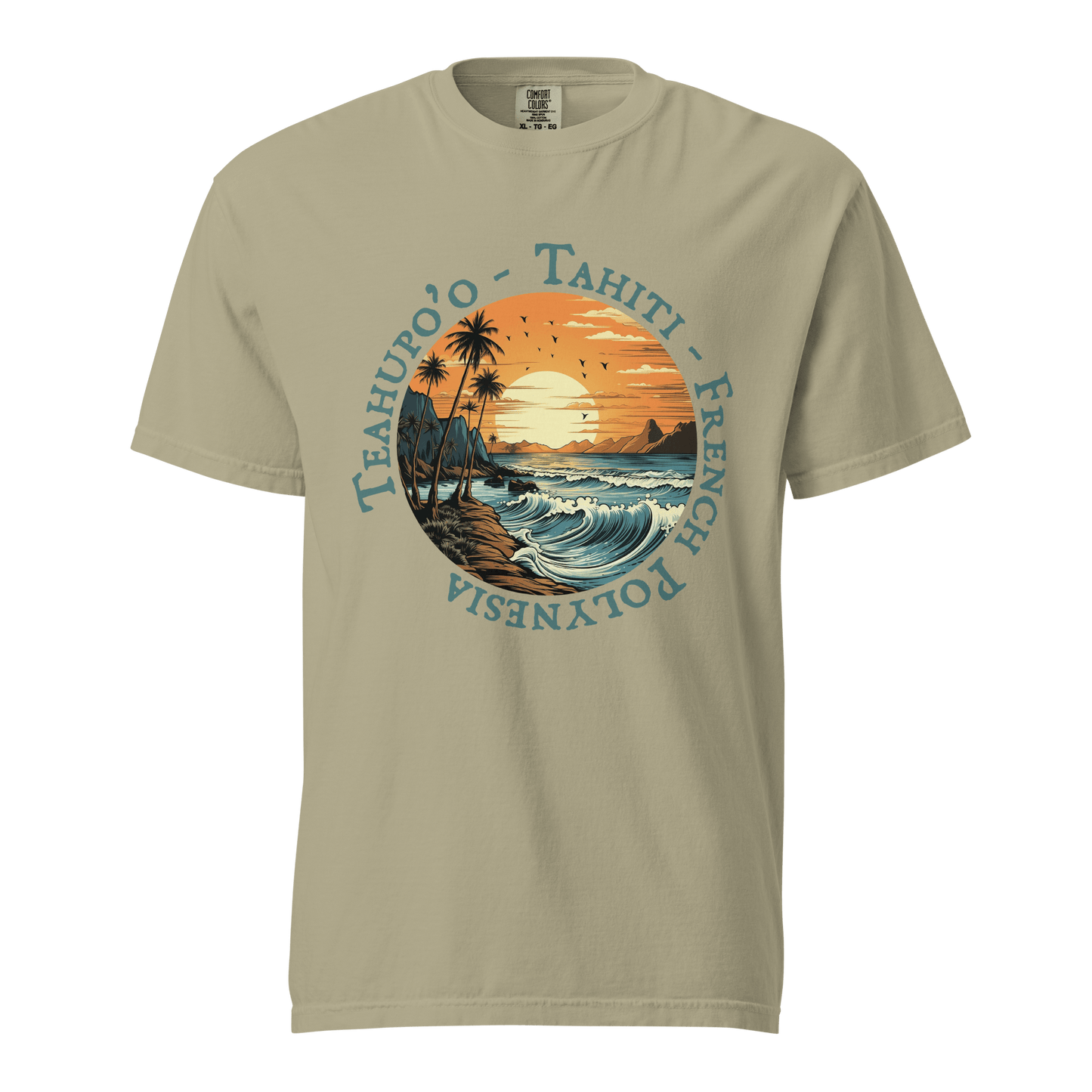 Teahupoʻo Surf T-Shirt - Garment - Dyed Heavyweight Cotton - Unisex - Mooving Merch