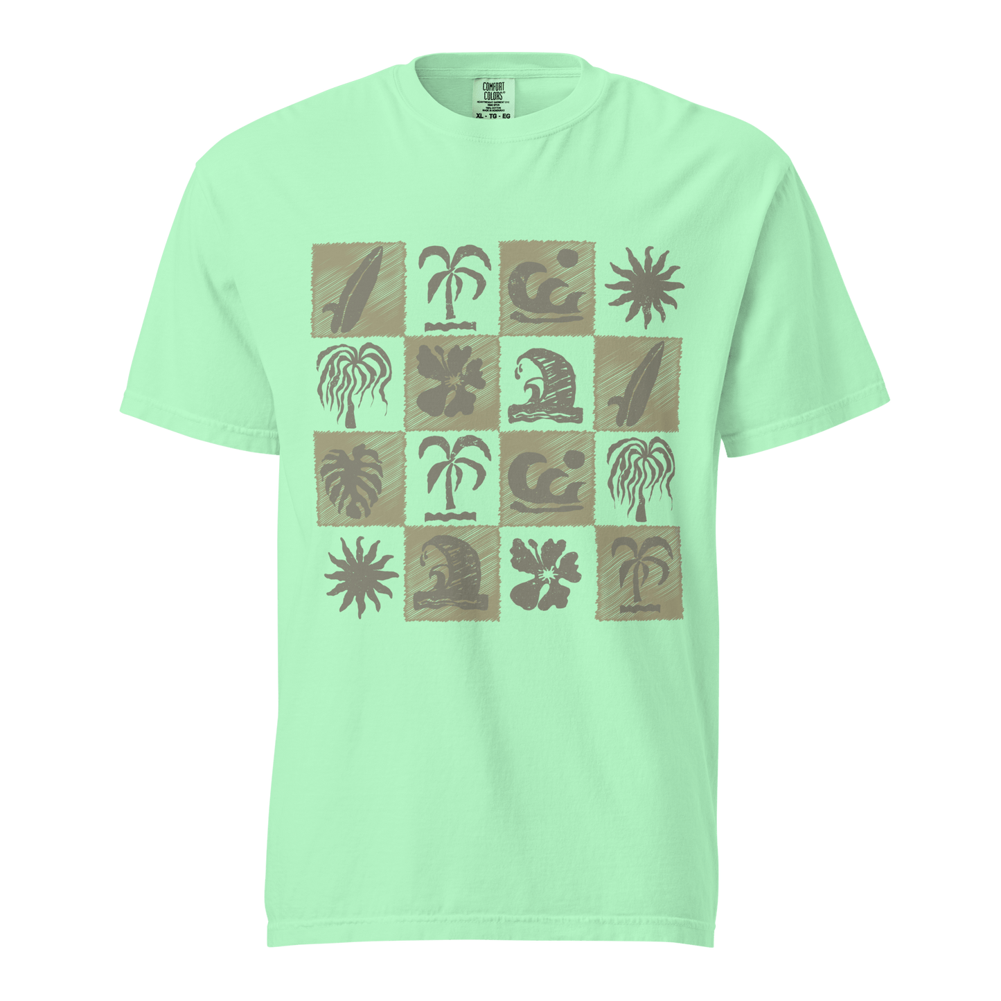 Tropical Surf Design Heavyweight Unisex T-Shirt - 10 Colors - Mooving Merch