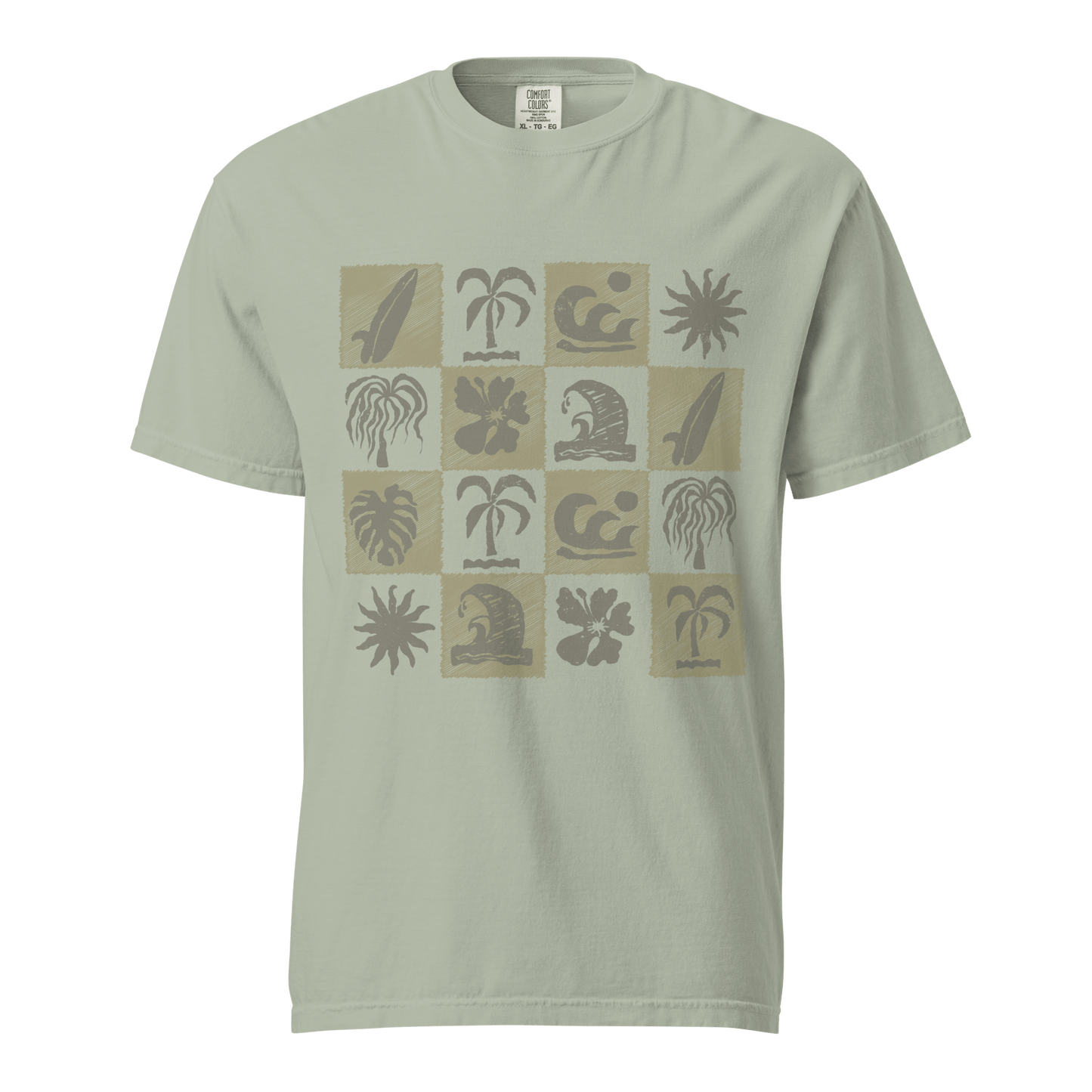 Tropical Surf Design Heavyweight Unisex T-Shirt - 10 Colors - Mooving Merch