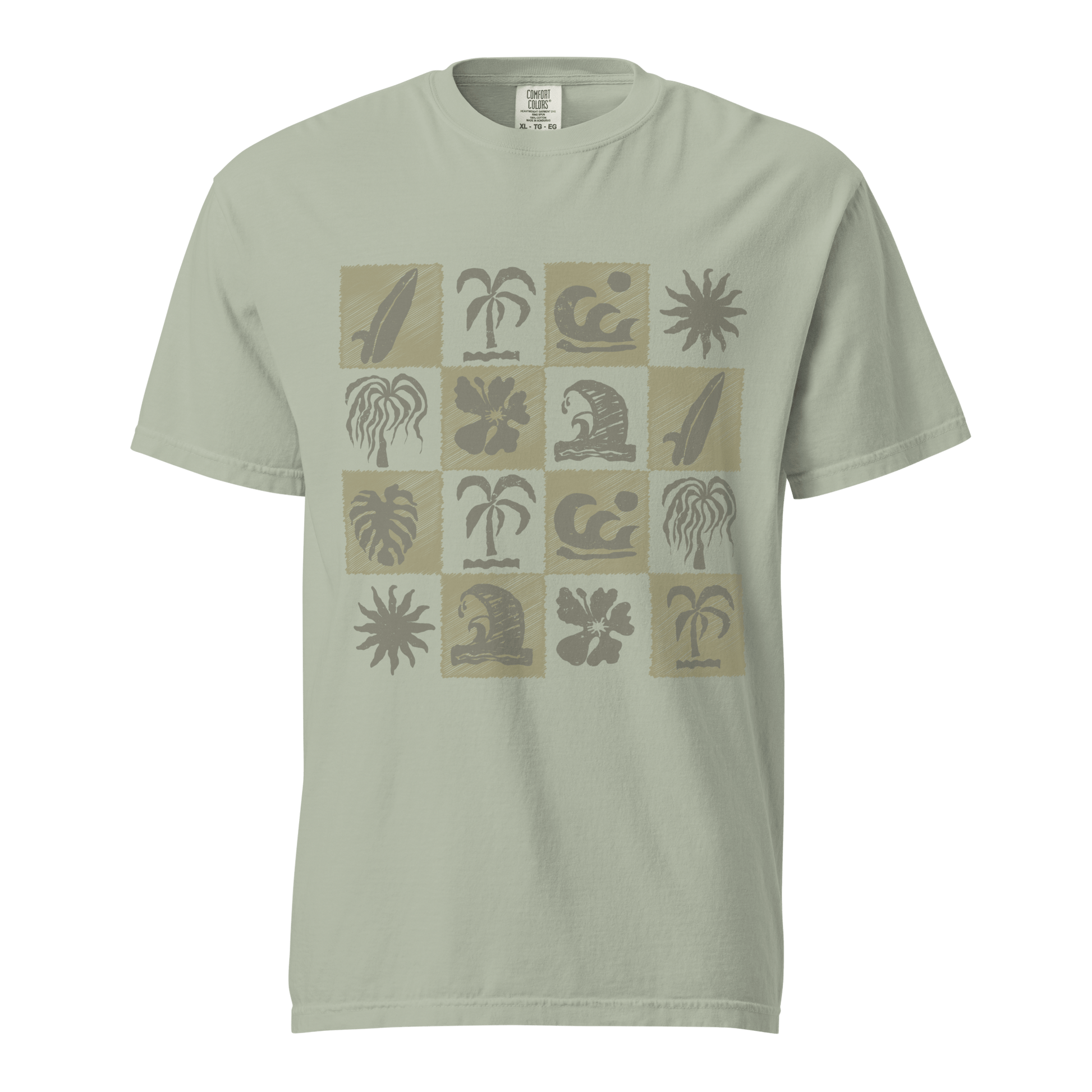 Tropical Surf Design Heavyweight Unisex T-Shirt - 10 Colors - Mooving Merch