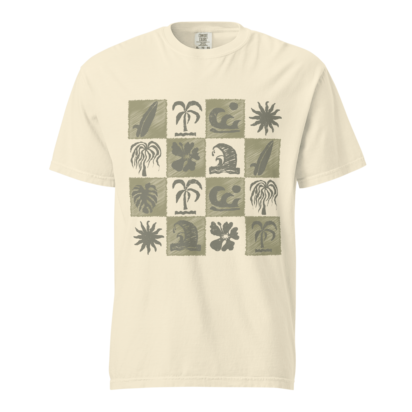 Tropical Surf Design Heavyweight Unisex T-Shirt - 10 Colors - Mooving Merch