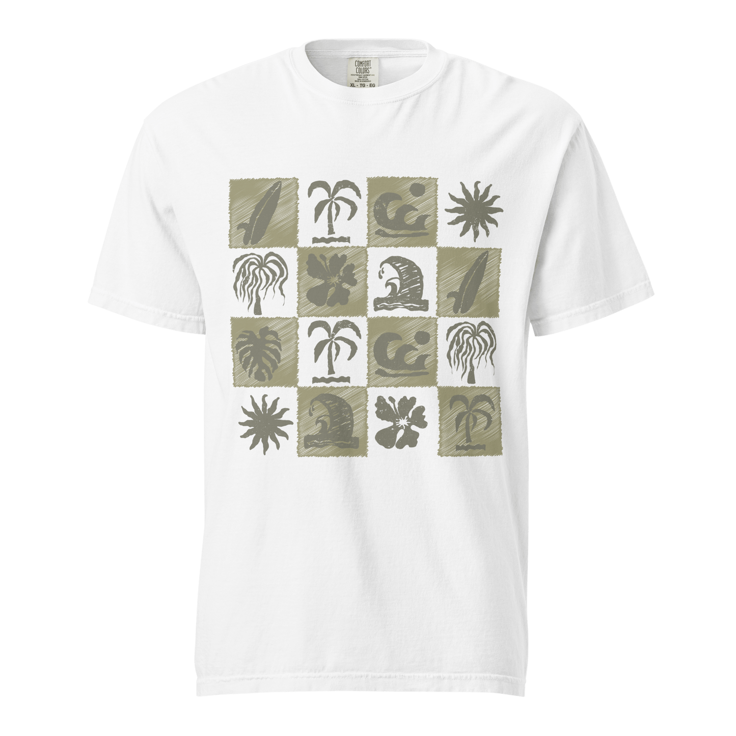 Tropical Surf Design Heavyweight Unisex T-Shirt - 10 Colors - Mooving Merch