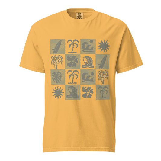 Tropical Surf Design Heavyweight Unisex T-Shirt - 10 Colors - Mooving Merch