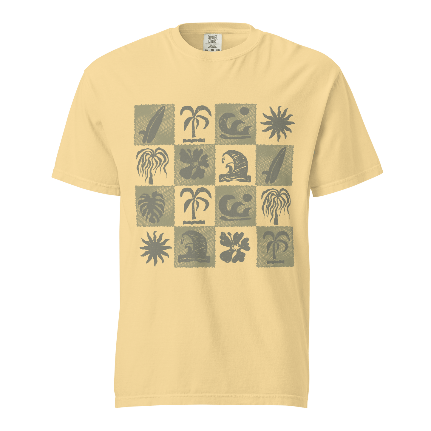 Tropical Surf Design Heavyweight Unisex T-Shirt - 10 Colors - Mooving Merch