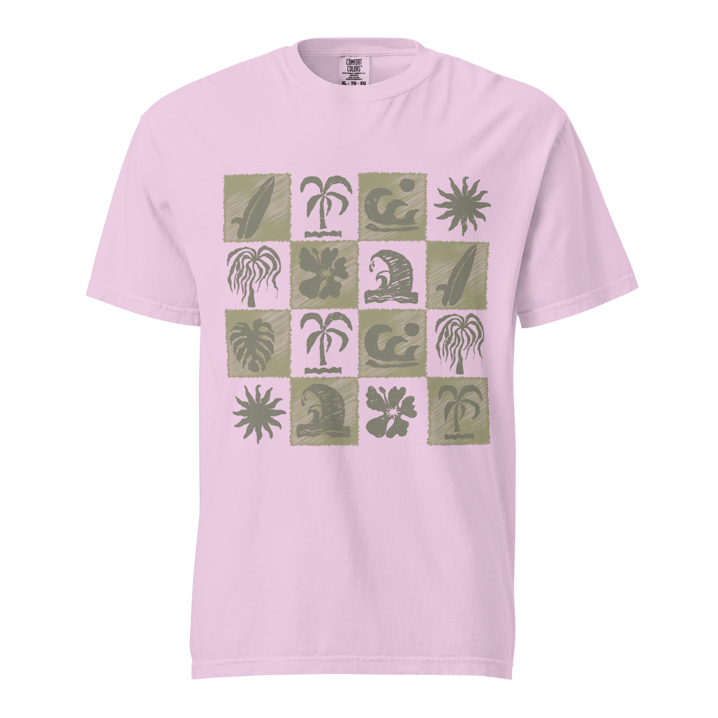 Tropical Surf Design Heavyweight Unisex T-Shirt - 10 Colors - Mooving Merch