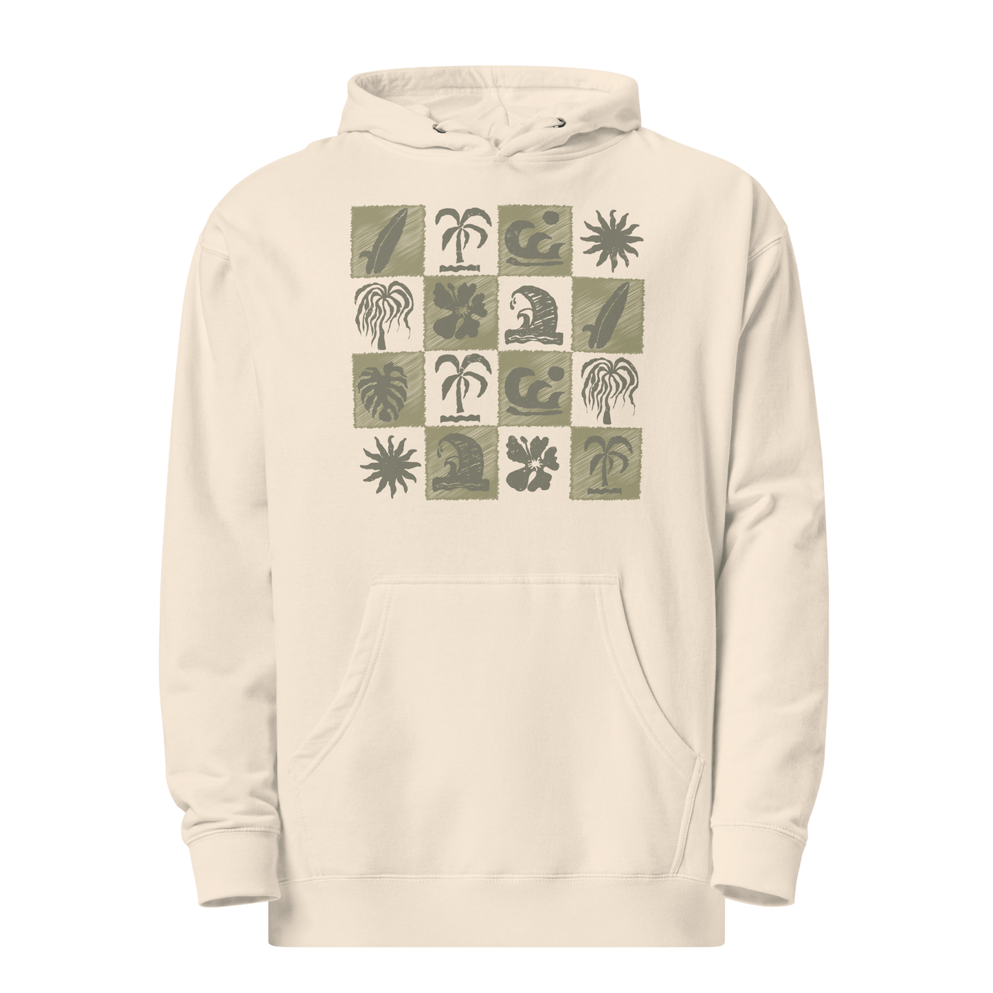 Tropical Surf Design Premium Mid - Weight Cotton Hoodie - Unisex - 6 Colors - Mooving Merch