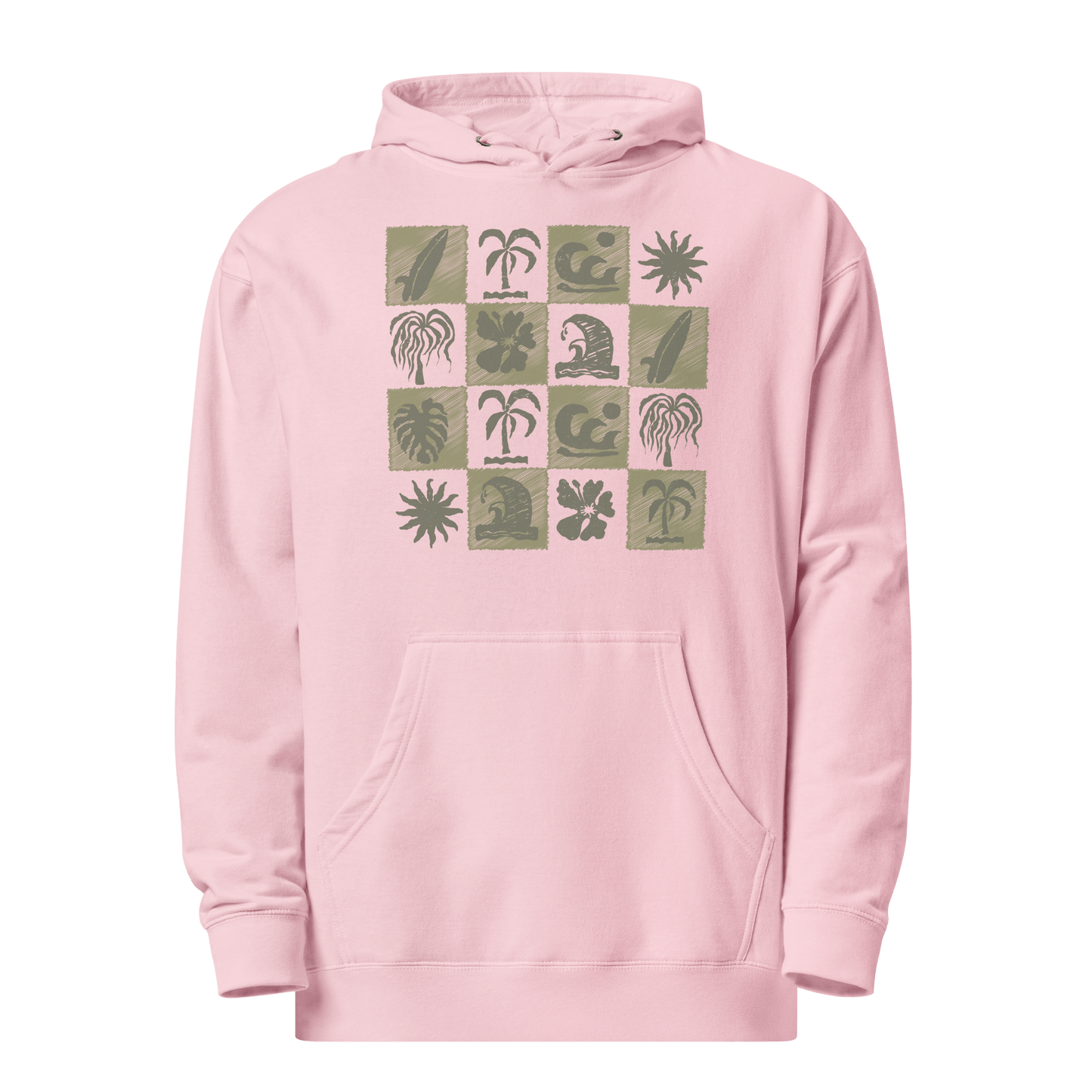 Tropical Surf Design Premium Mid - Weight Cotton Hoodie - Unisex - 6 Colors - Mooving Merch