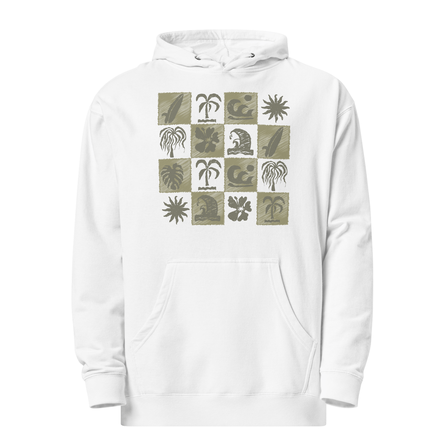Tropical Surf Design Premium Mid - Weight Cotton Hoodie - Unisex - 6 Colors - Mooving Merch