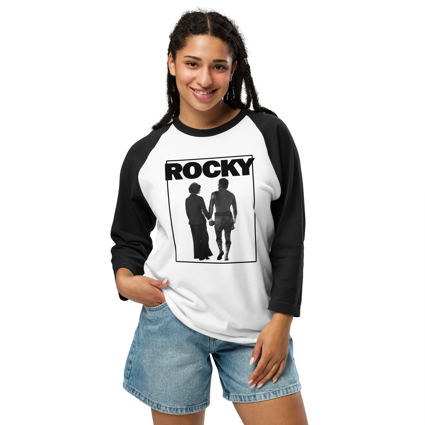 Camisa raglán de manga 3/4 de la película Rocky - 6 colores - Tallas XS a 2XL