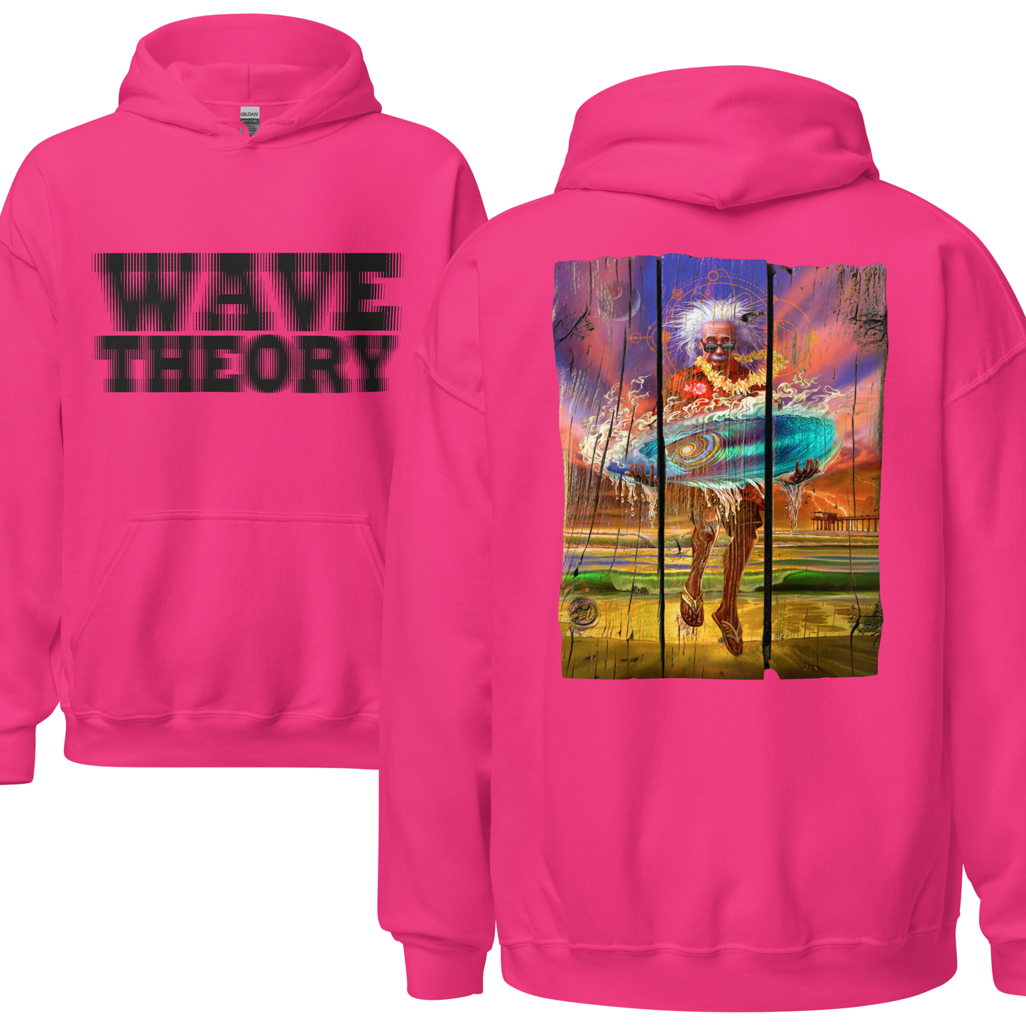 Wave Theory Einstein Themed Surf Hoodie - 7 Colours - S to 5XL