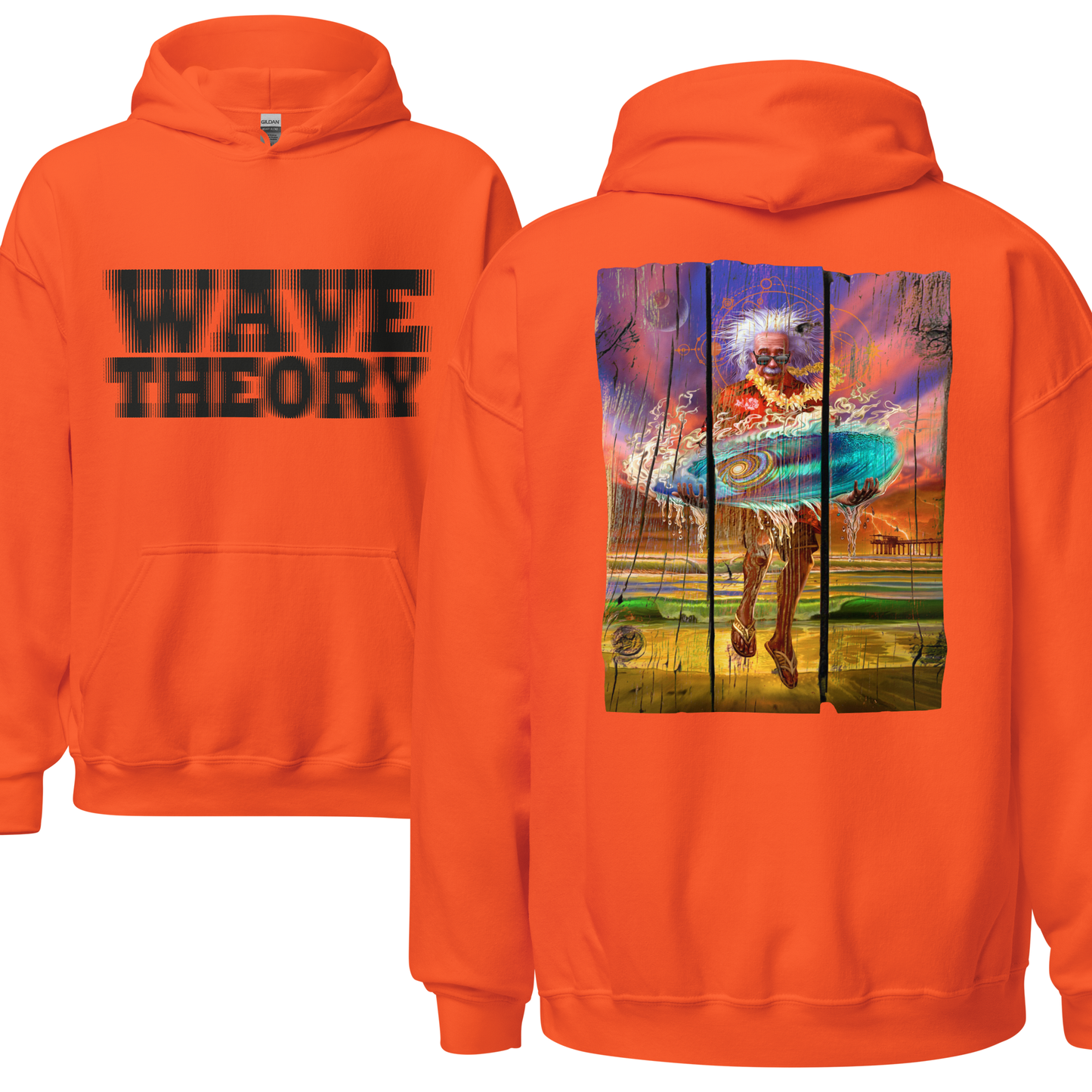 Wave Theory Einstein Themed Surf Hoodie - 7 Colours - S to 5XL