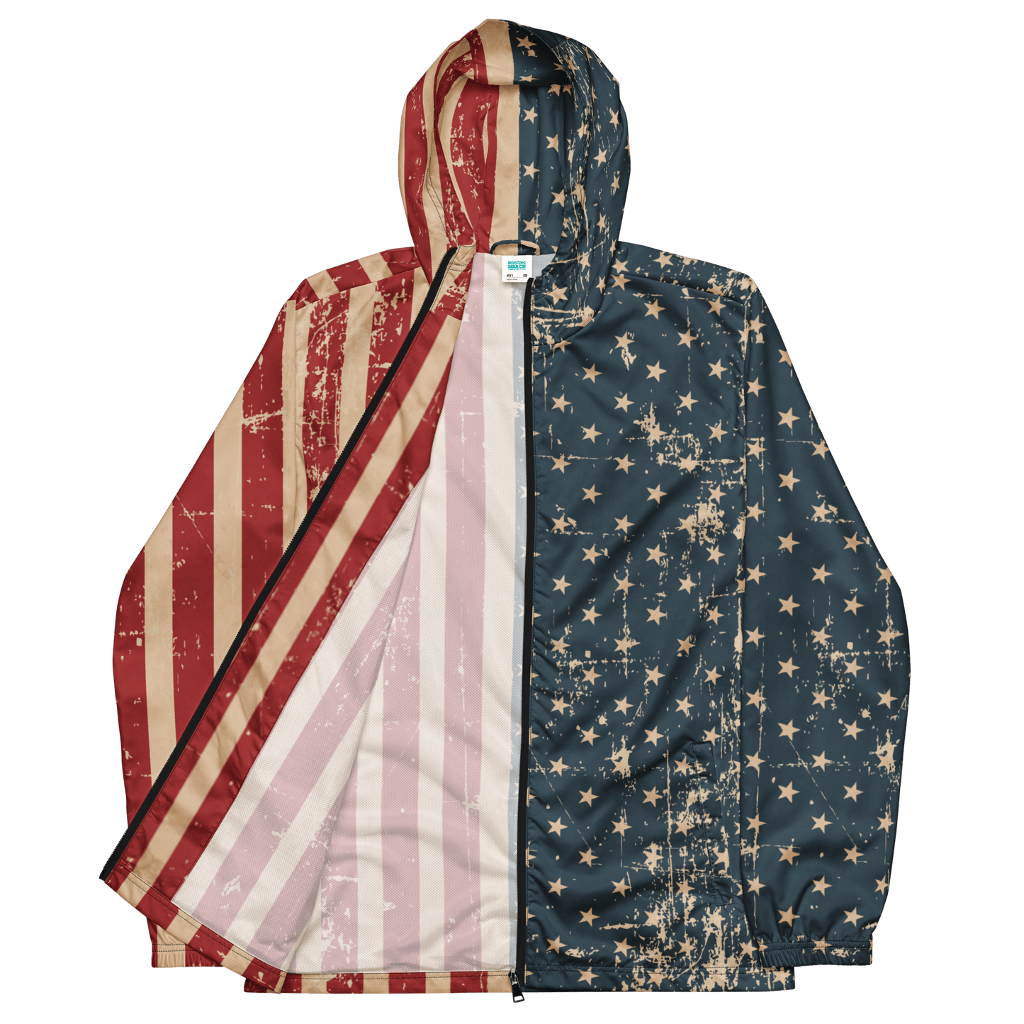 Vintage American Flag Printed Men's Windbreaker - XS - 3XL - Mooving Merch