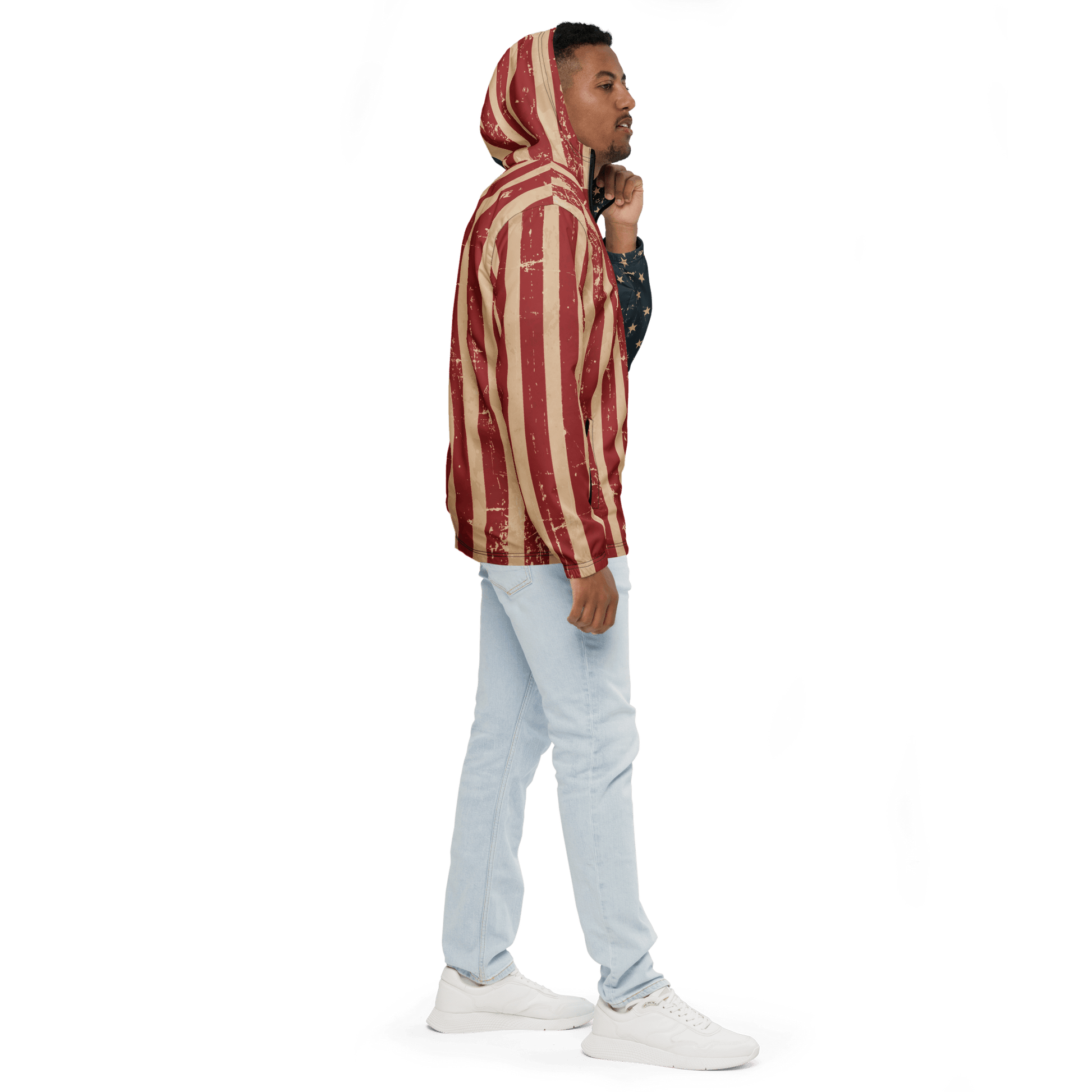 Vintage American Flag Printed Men's Windbreaker - XS - 3XL - Mooving Merch