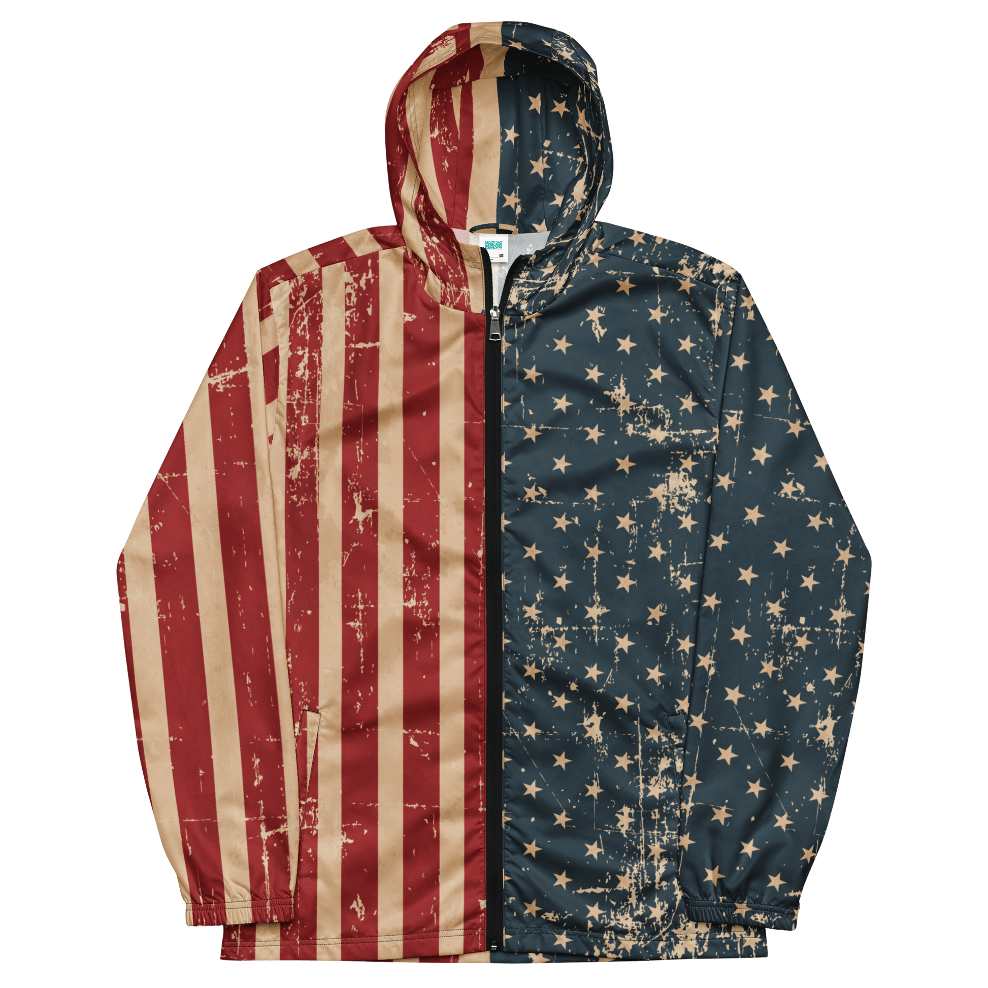 Vintage American Flag Printed Men's Windbreaker - XS - 3XL - Mooving Merch