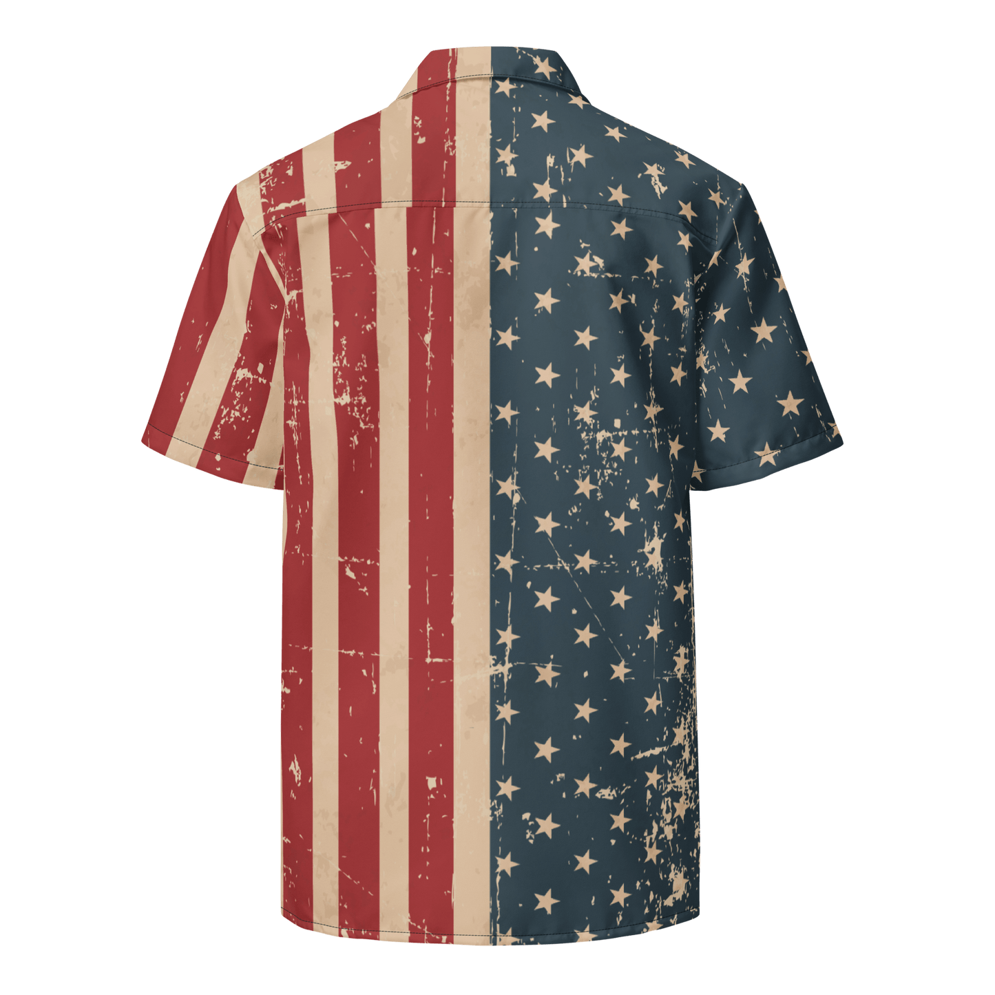 Vintage American Flag Vintage - Look Button - Up Shirt - Unisex 2XS to 6XL - Mooving Merch