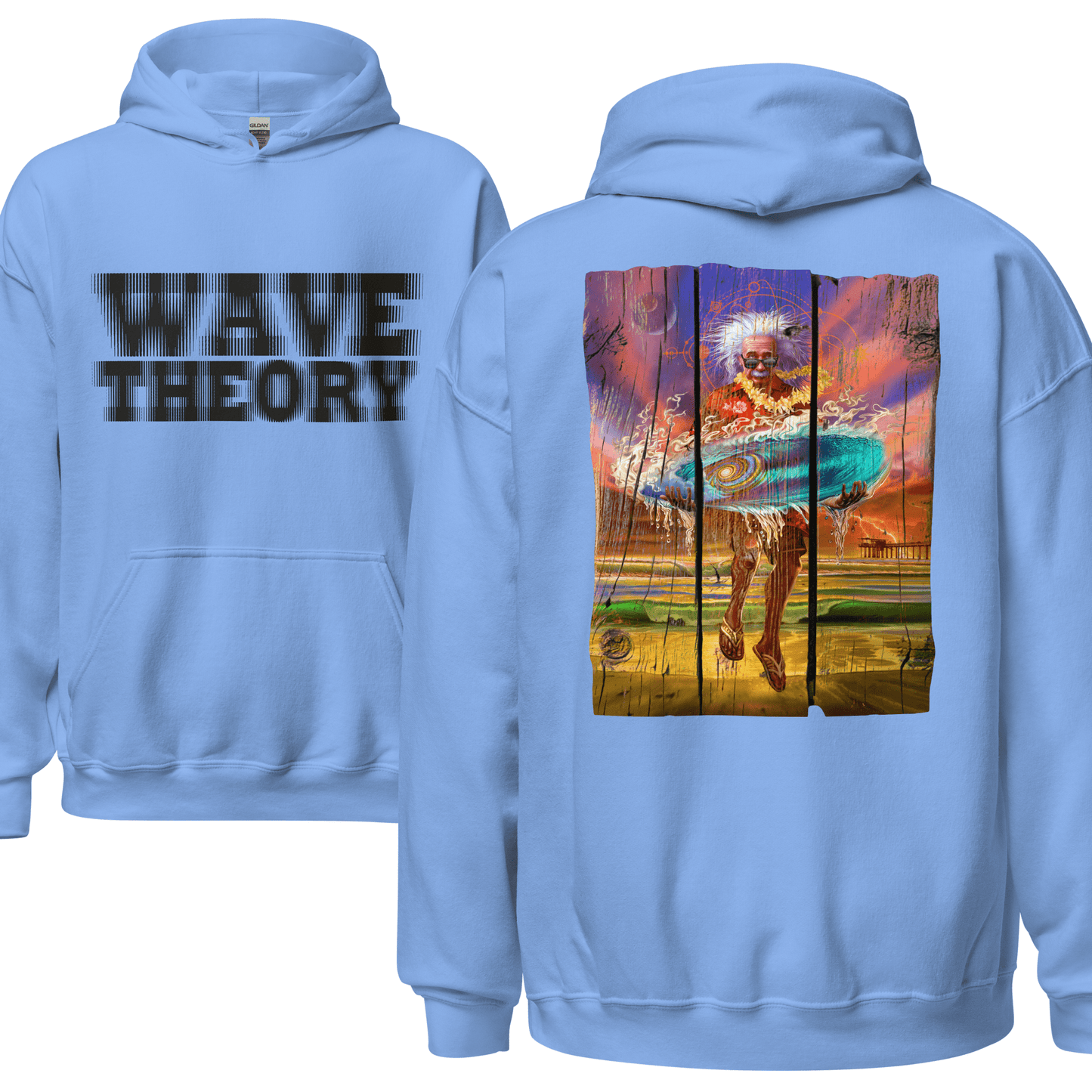 Wave Theory Einstein Themed Surf Hoodie - 7 Colours - S to 5XL - Mooving Merch
