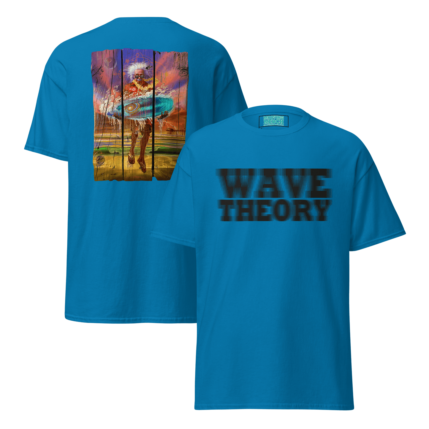 Wave Theory Einstein Themed Surf T-Shirt - 12 Cols! - S to 5XL - Mooving Merch