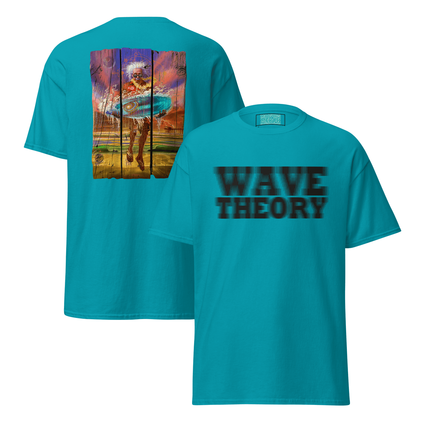 Wave Theory Einstein Themed Surf T-Shirt - 12 Cols! - S to 5XL - Mooving Merch