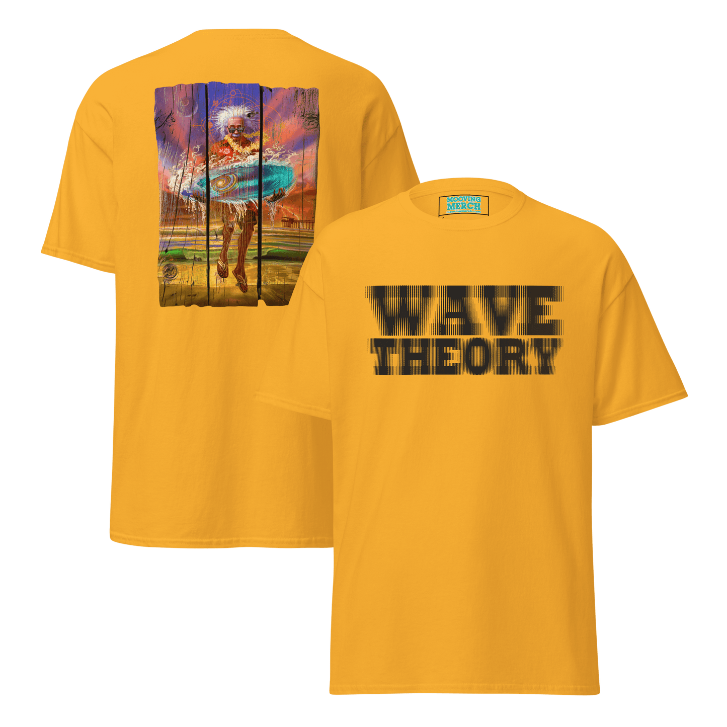 Wave Theory Einstein Themed Surf T-Shirt - 12 Cols! - S to 5XL - Mooving Merch