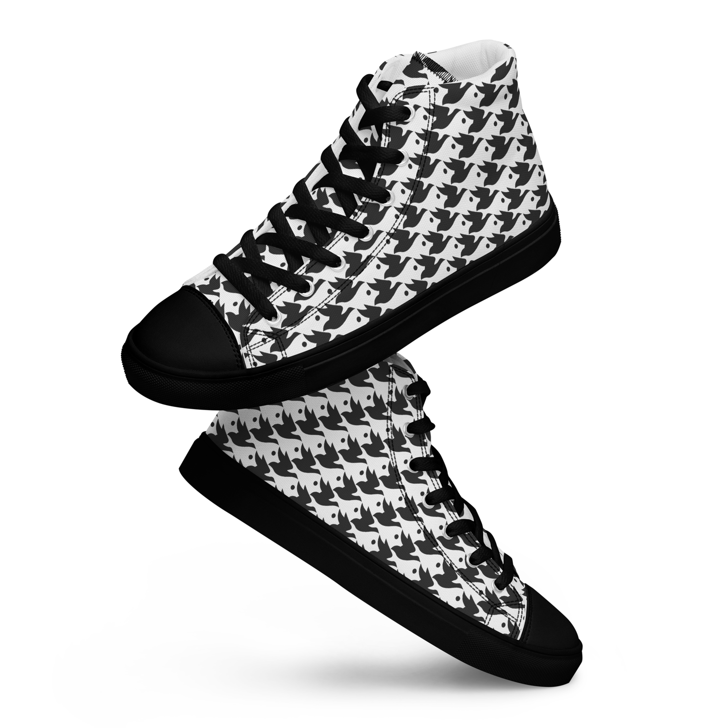 M.C. Escher Design High-Top Ladies Canvas Sneakers - US 5 to 12